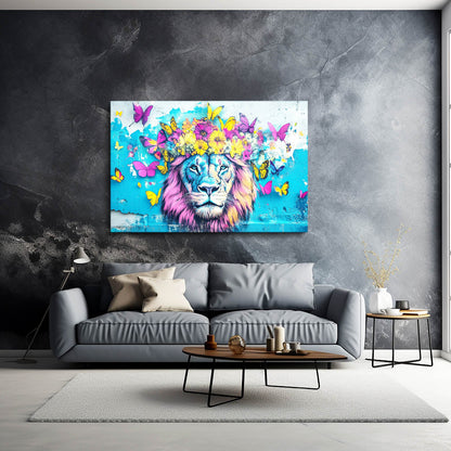 Lion Floral Canvas