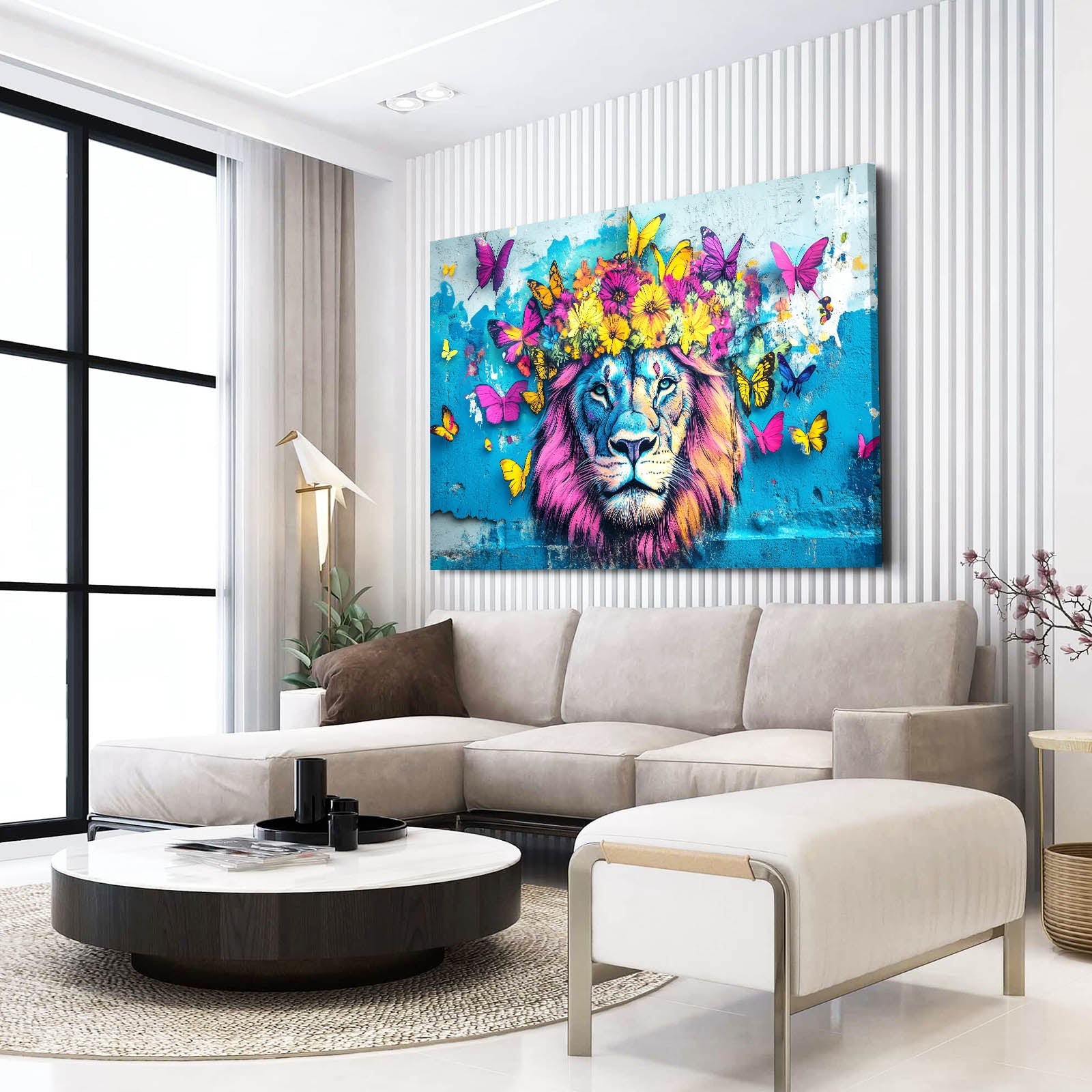 Lion Floral Canvas