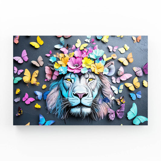 Lion Floral Wall Art