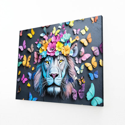Lion Floral Wall Art