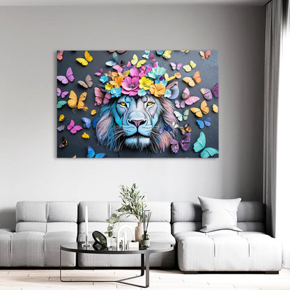 Lion Floral Wall Art