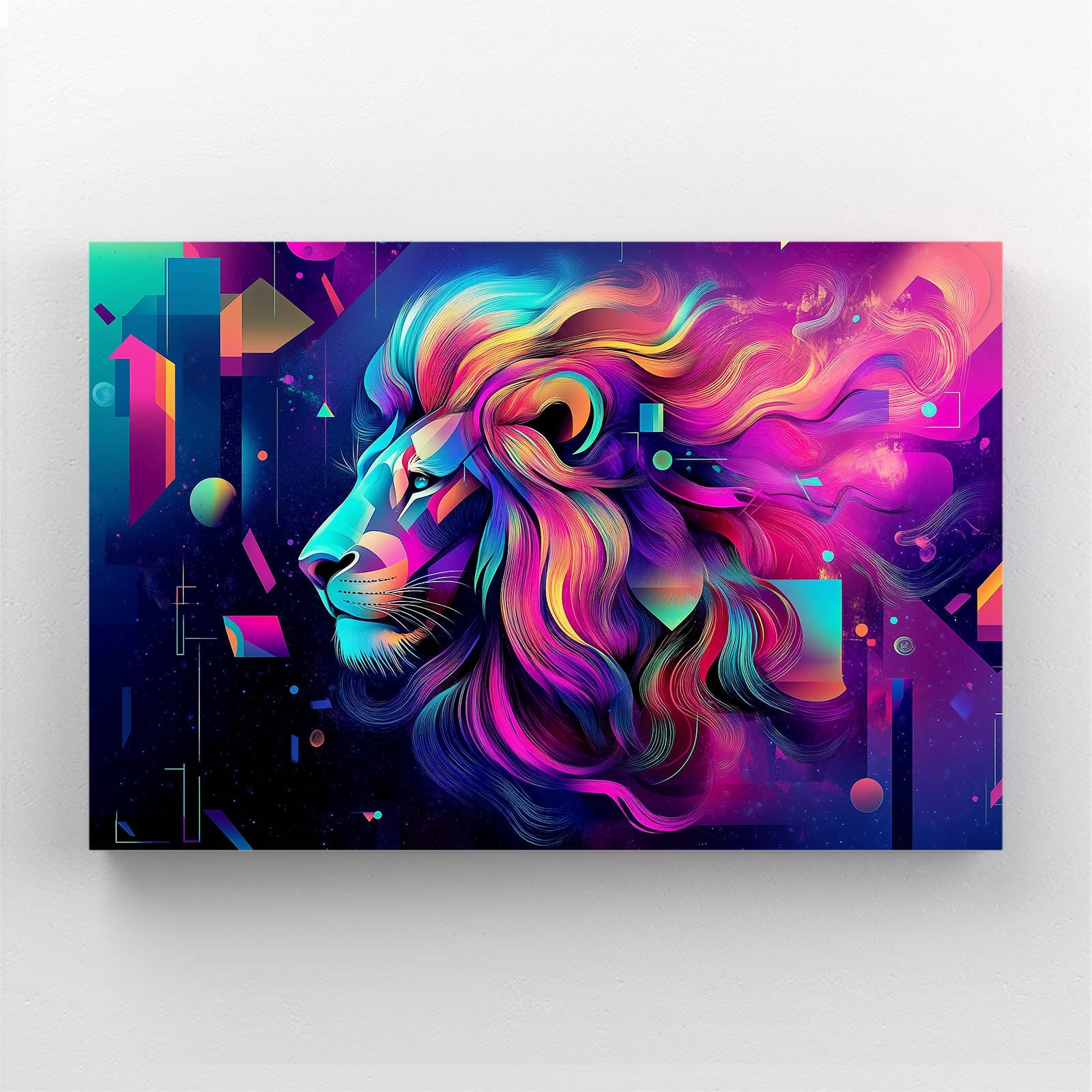 Lion Geometric Canvas