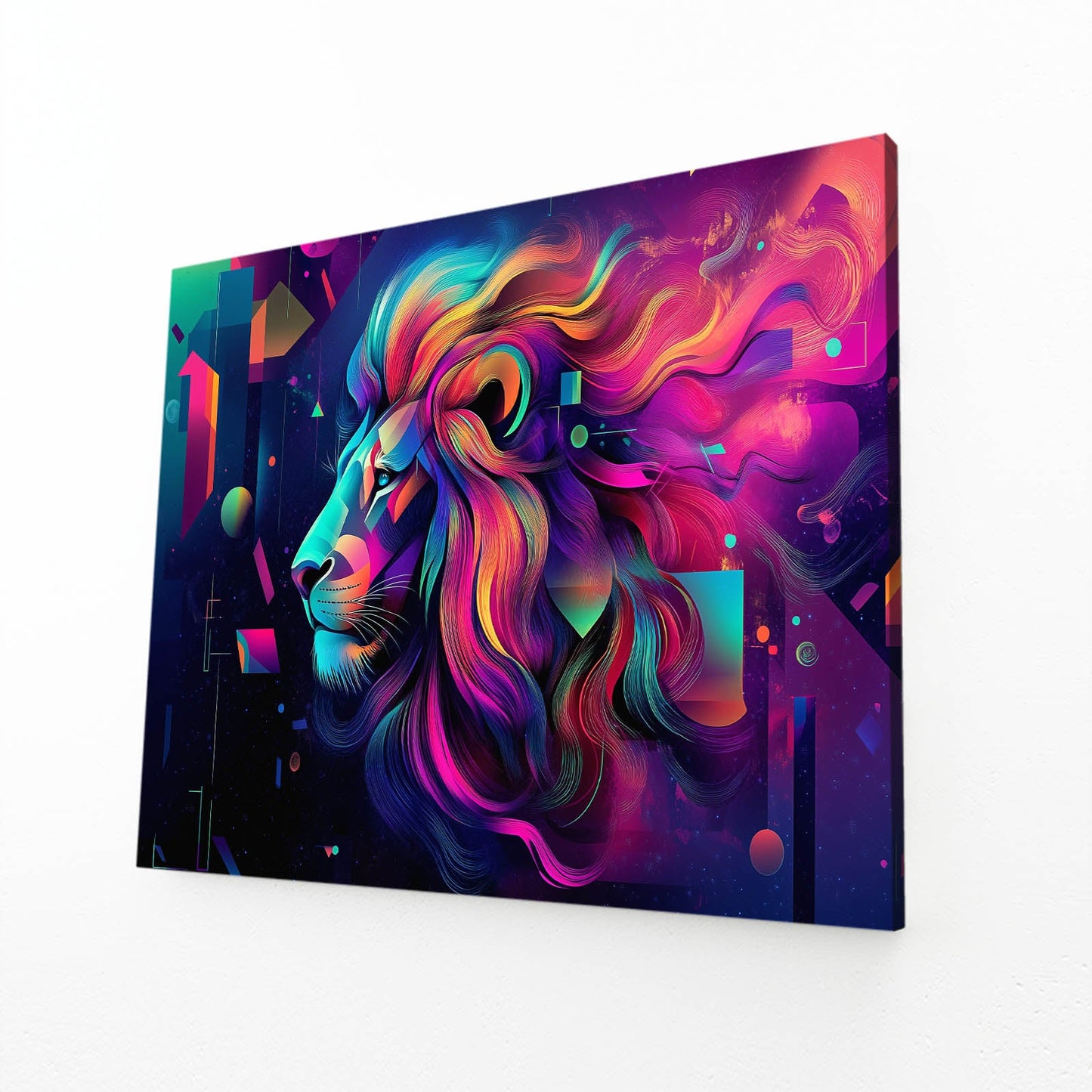 Lion Geometric Canvas