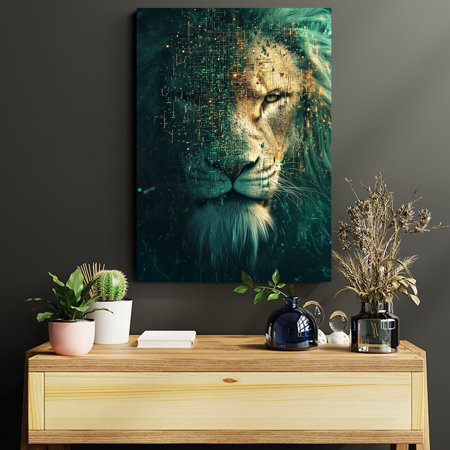 Lion Head Canvas Art