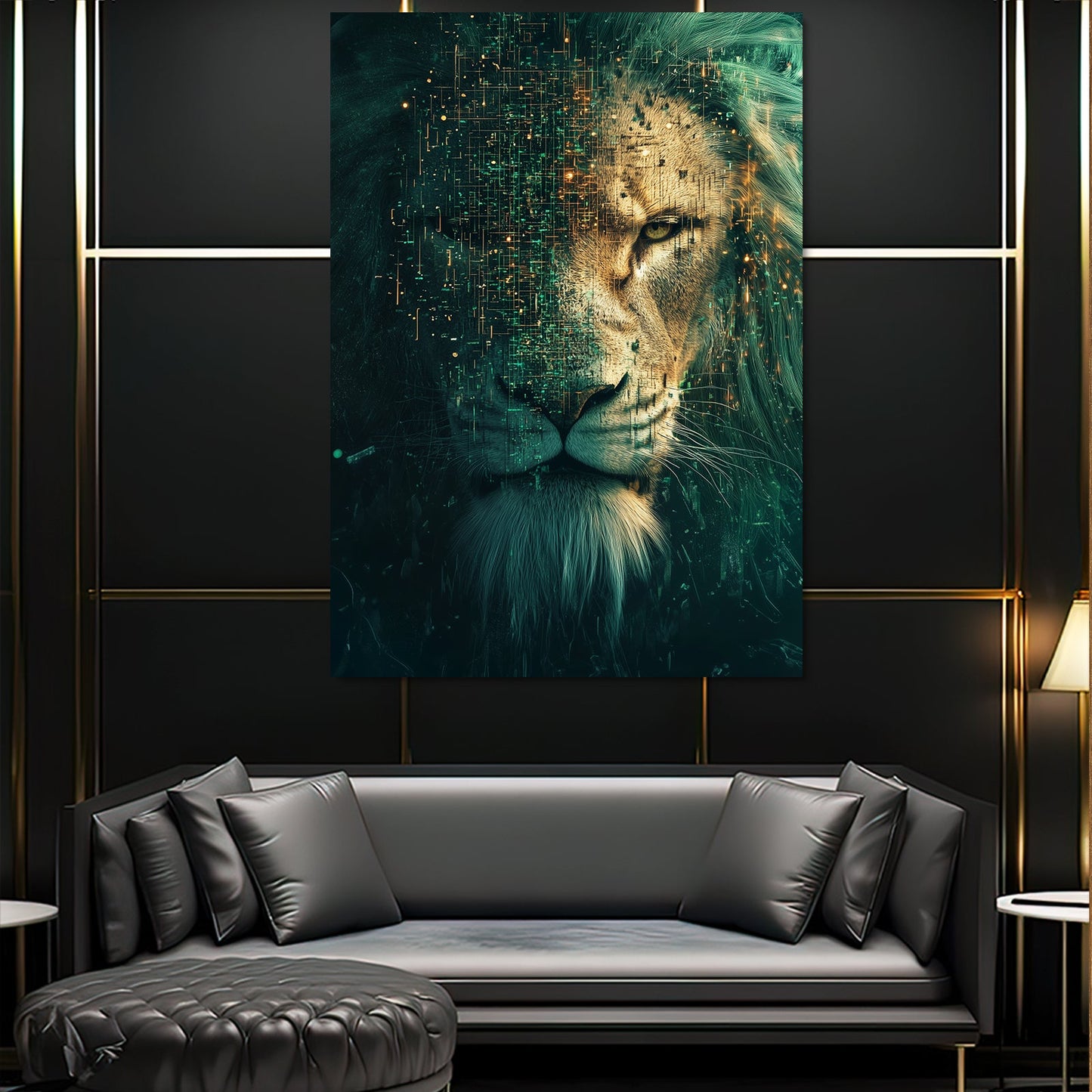 Lion Head Canvas Art