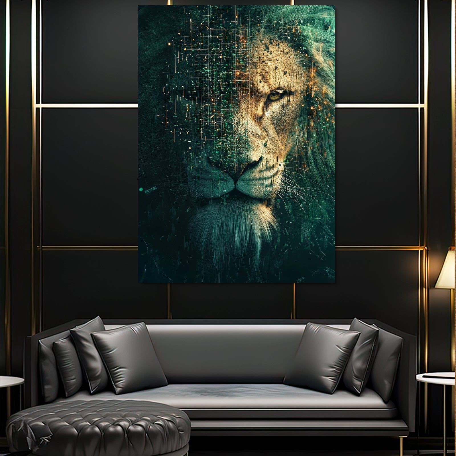 Lion Head Canvas Art