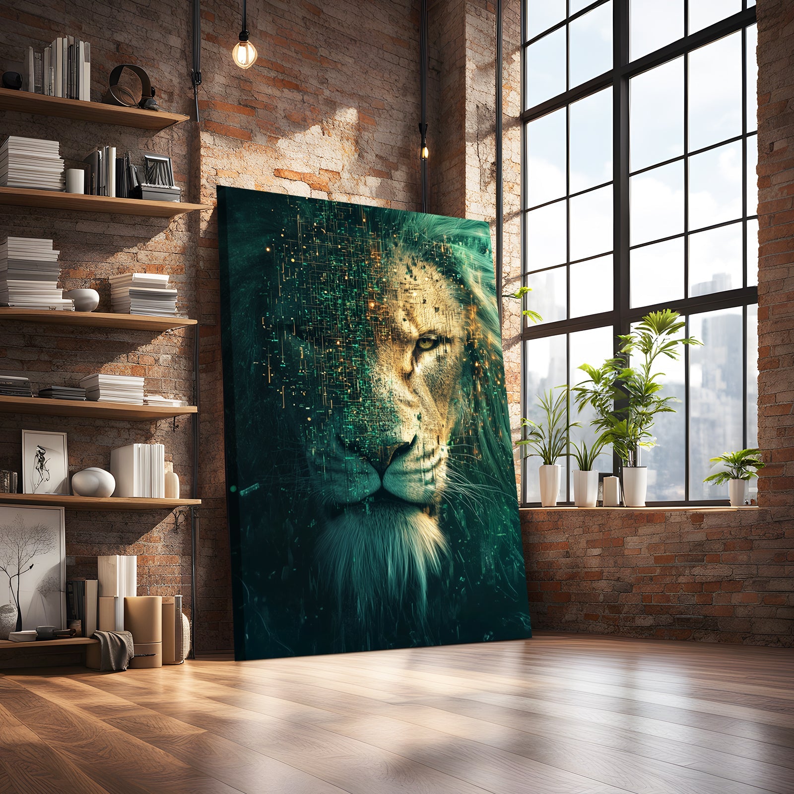 Lion Head Canvas Art