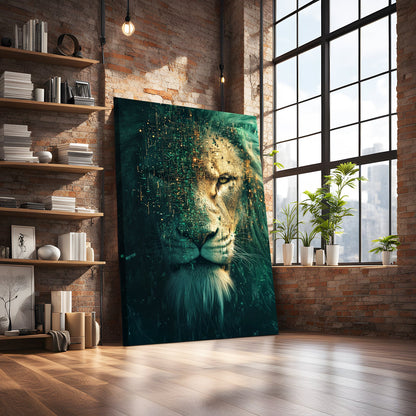 Lion Head Canvas Art