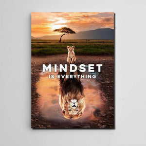 Lion Motivational Canvas - MINDSET IS EVERYTHING