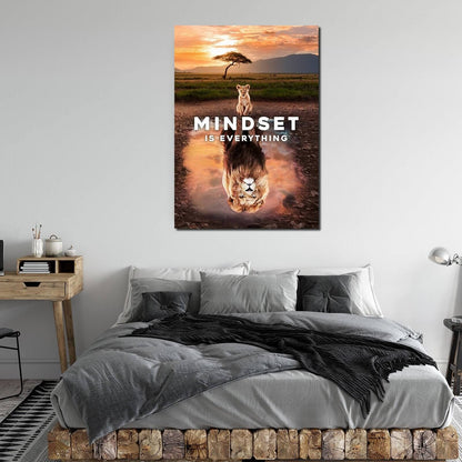 Lion Motivational Canvas - MINDSET IS EVERYTHING