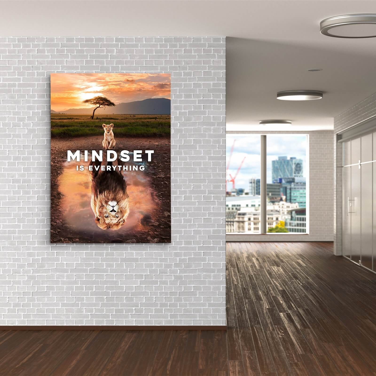 Lion Motivational Canvas - MINDSET IS EVERYTHING