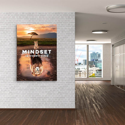 Lion Motivational Canvas - MINDSET IS EVERYTHING