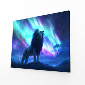 Radiant Night Lion Canvas
