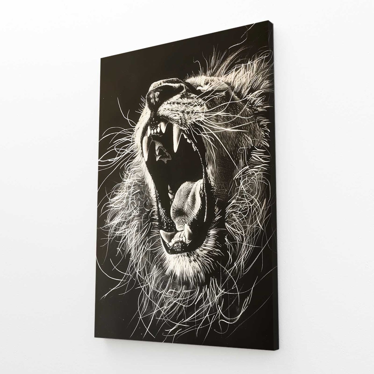 Lion Roaring Art