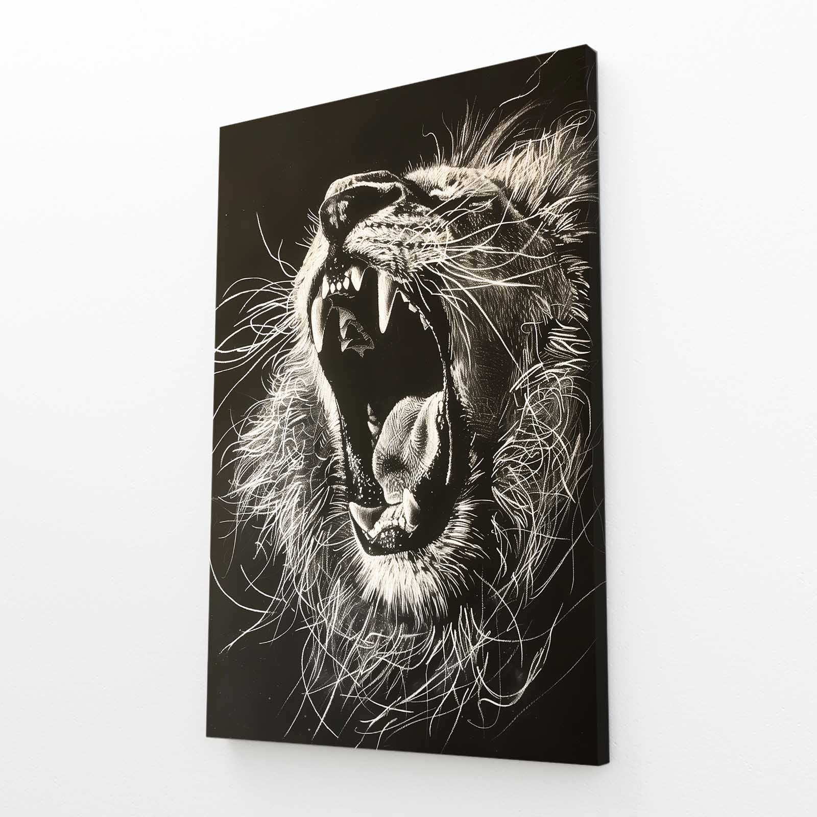 Lion Roaring Art