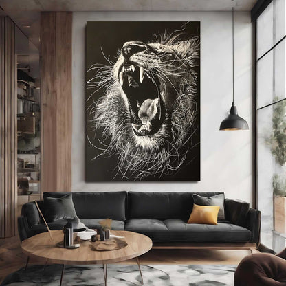 Lion Roaring Art