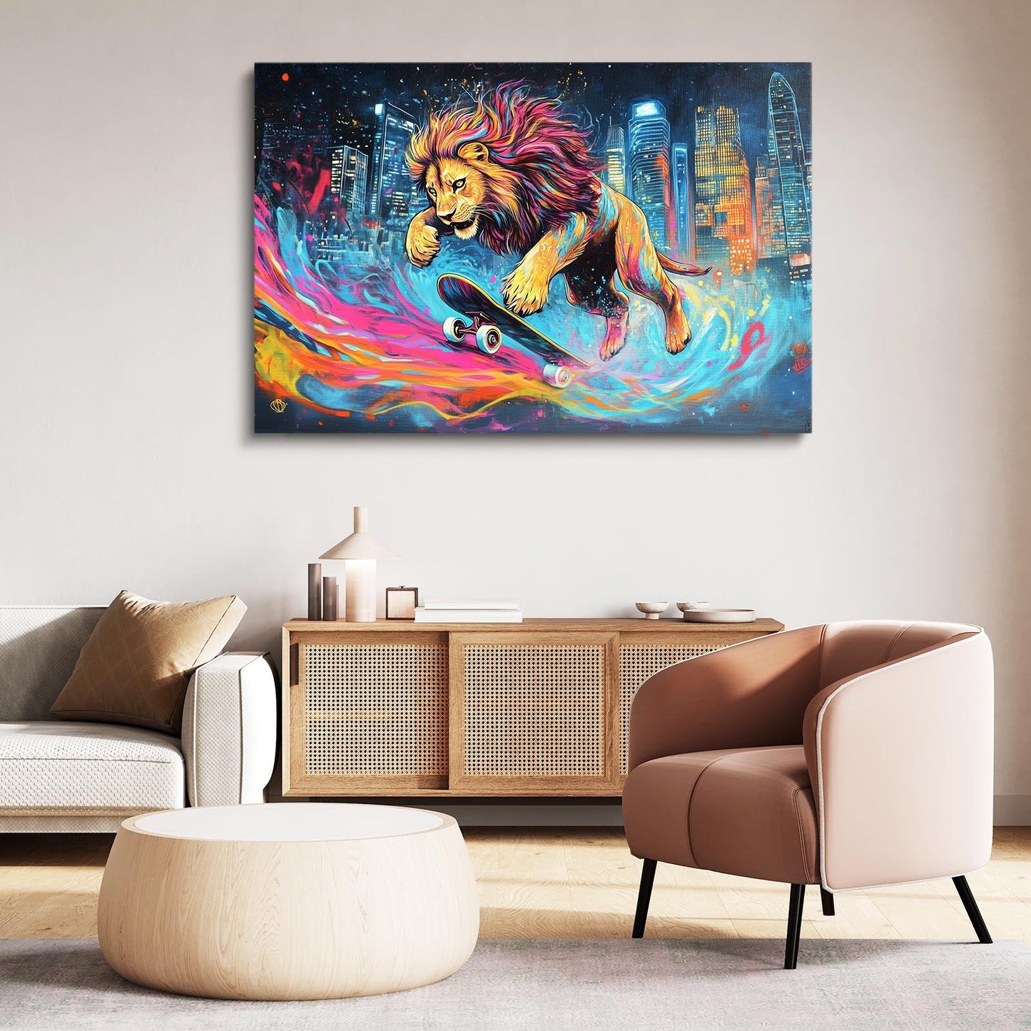 Lion Skateboard Wall Art
