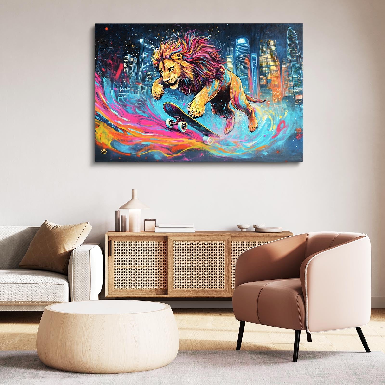 Lion Skateboard Wall Art