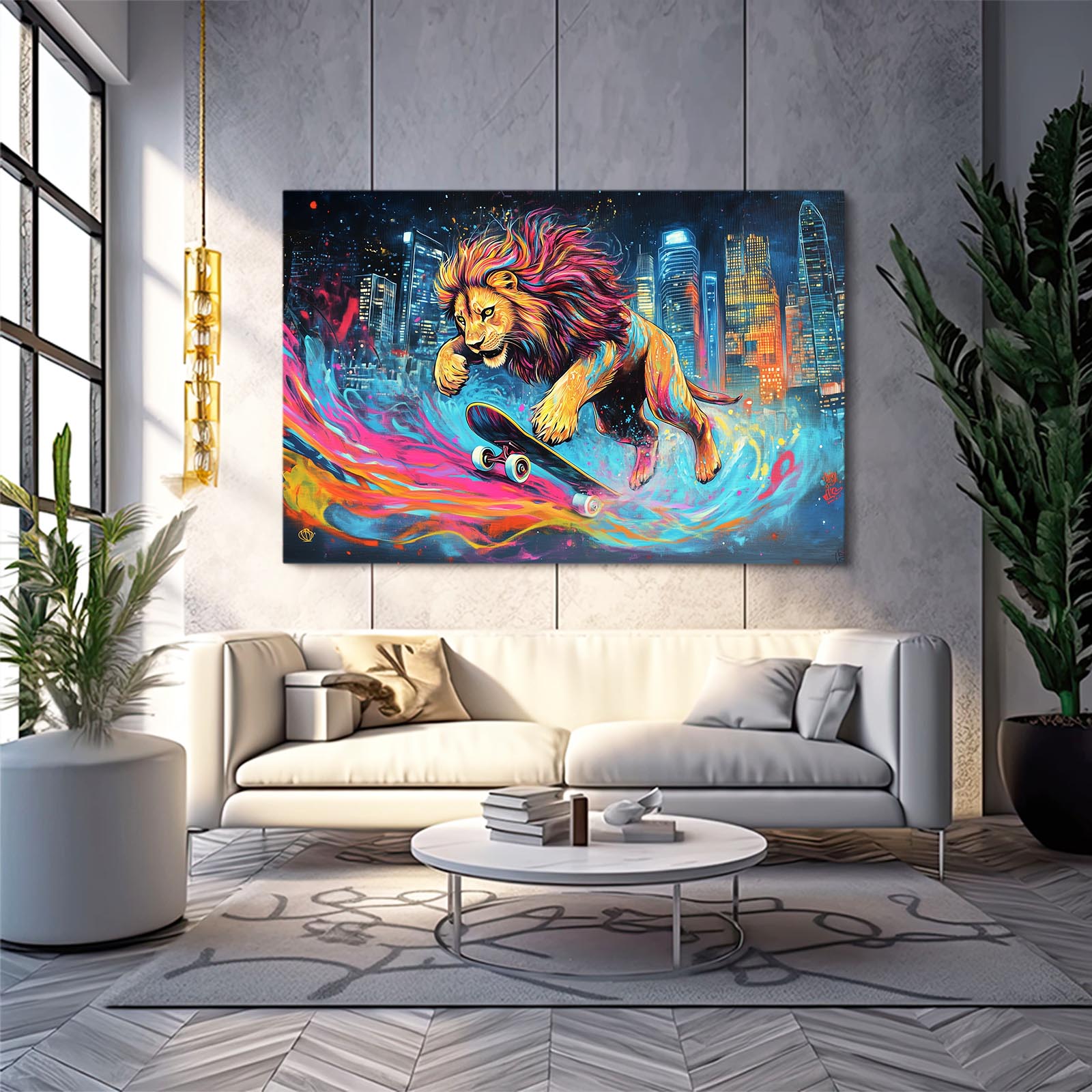 Lion Skateboard Wall Art