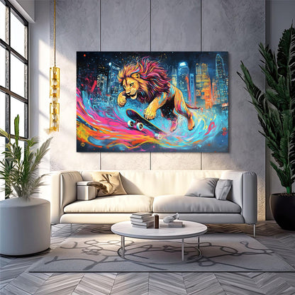 Lion Skateboard Wall Art