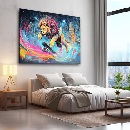 Lion Skateboard Wall Art