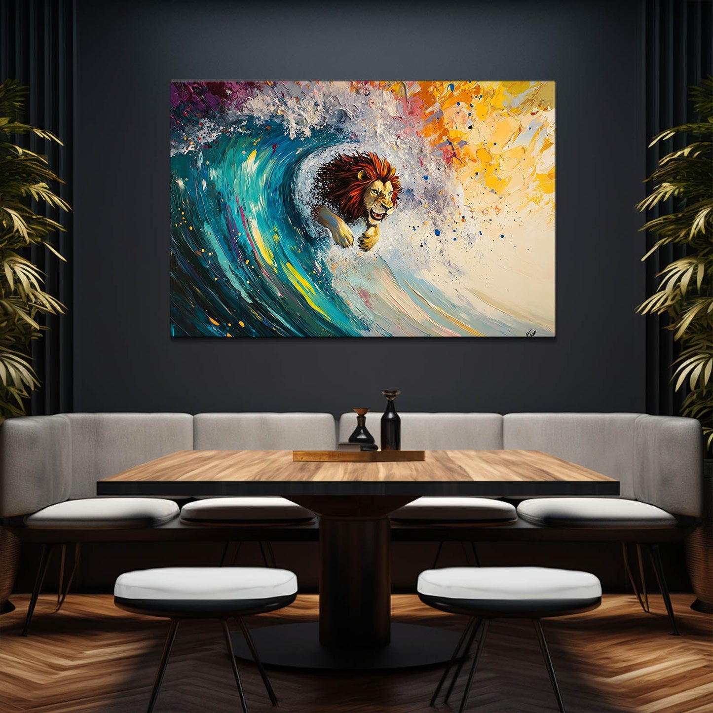 Lion Surf Wall Art