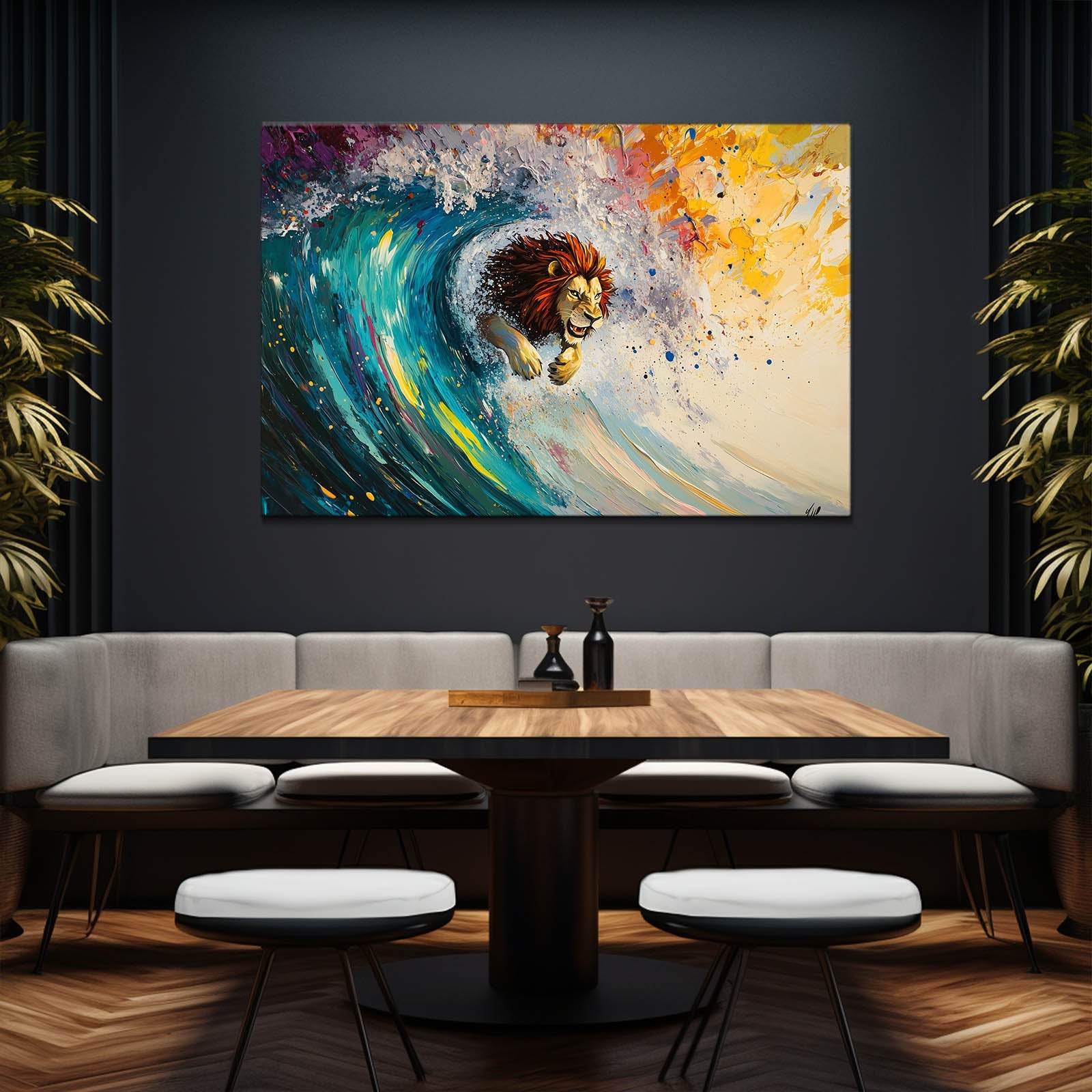 Lion Surf Wall Art