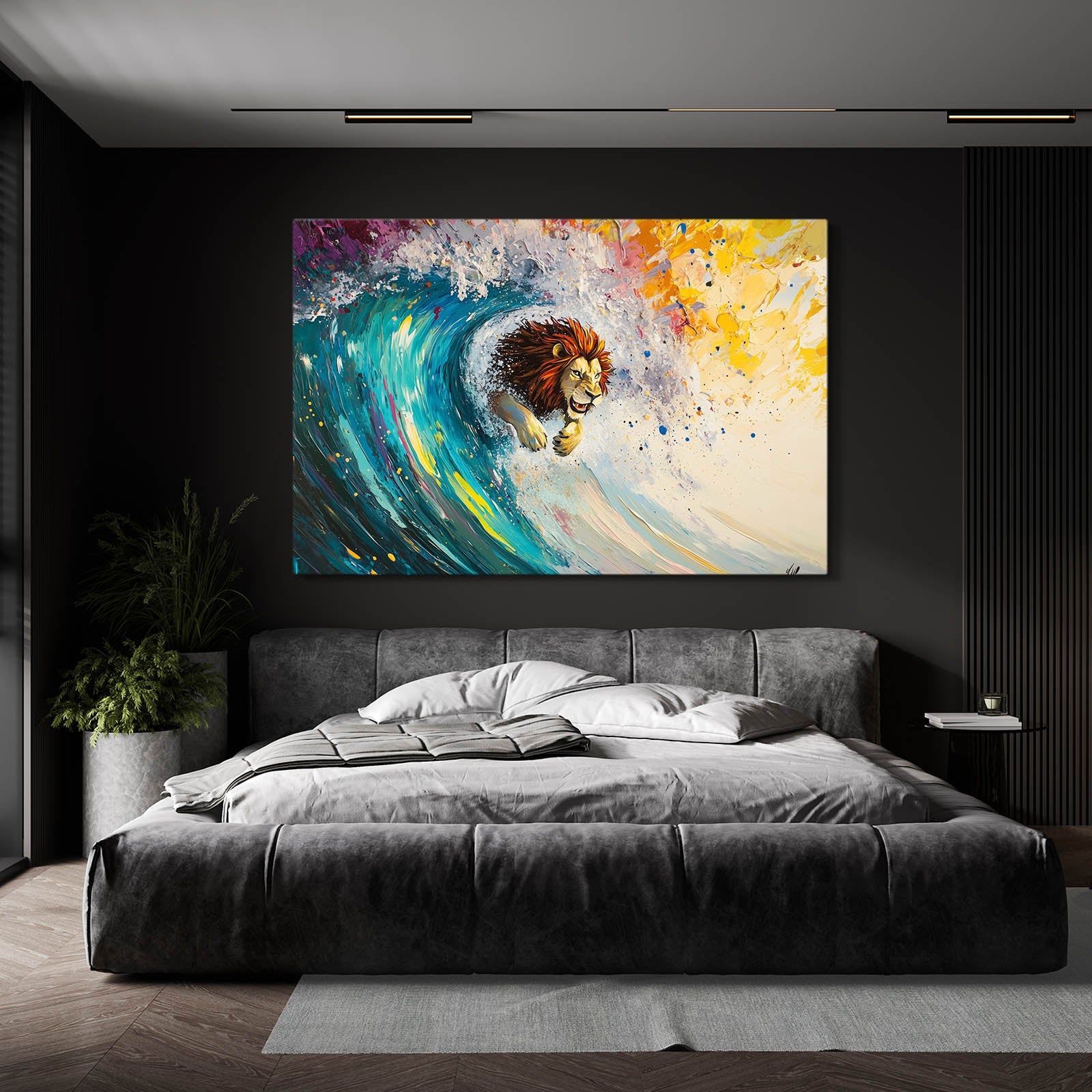 Lion Surf Wall Art