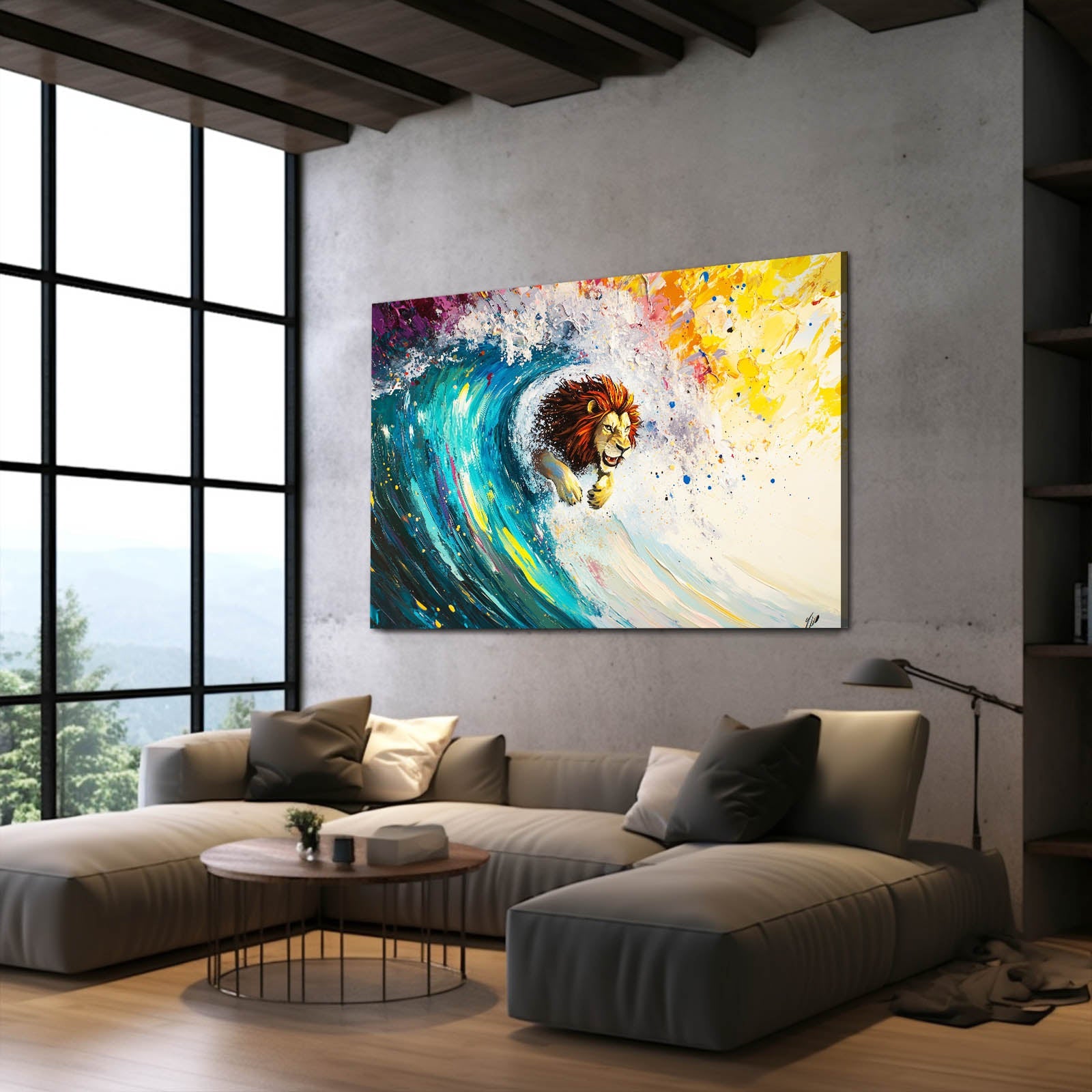 Lion Surf Wall Art