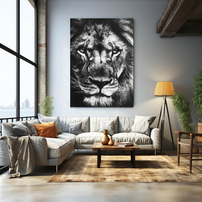 Lion Wall Art Black And White