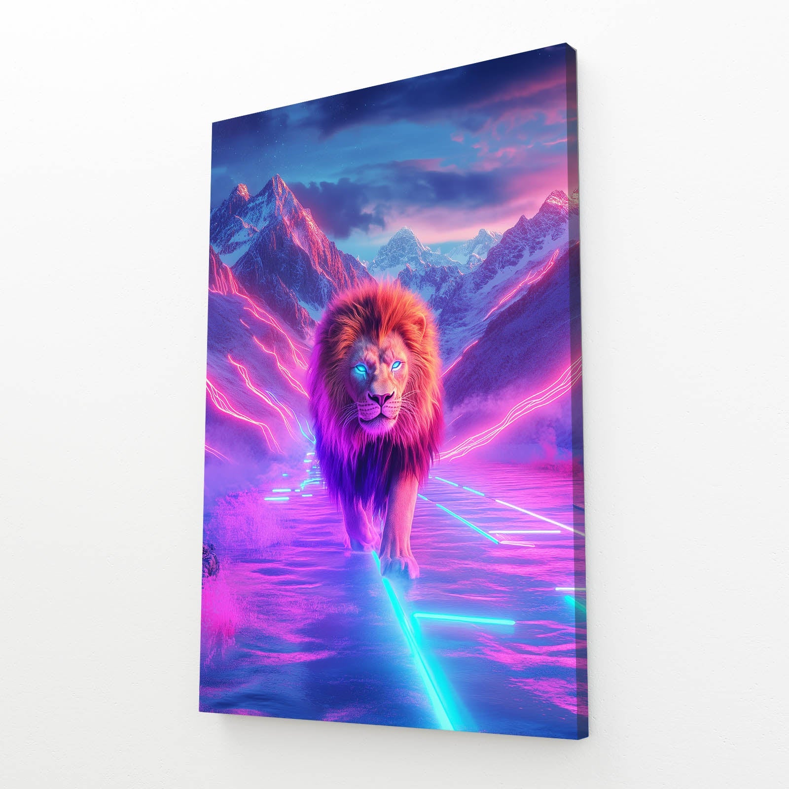 Lion With Blue Eyes Canvas