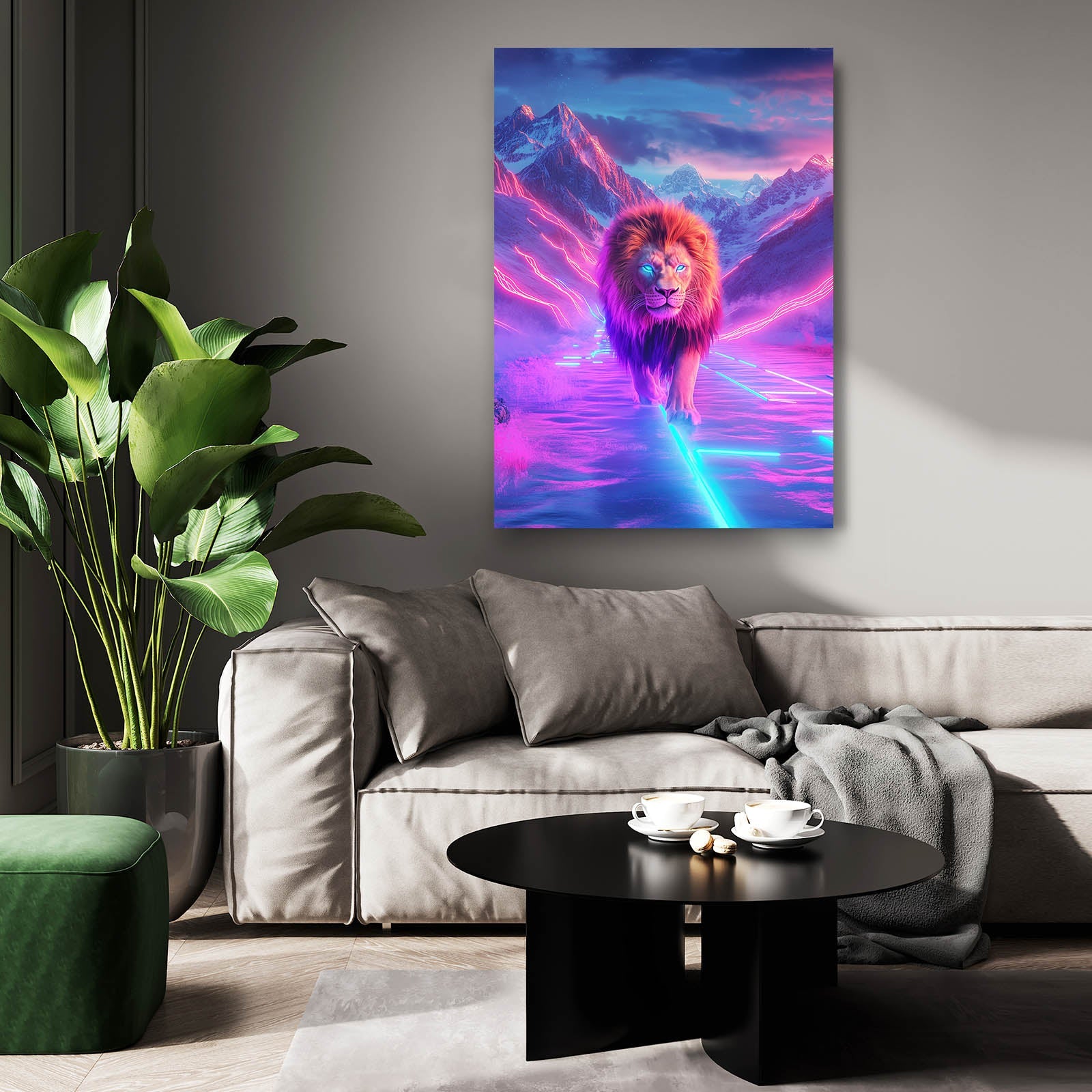 Lion With Blue Eyes Canvas