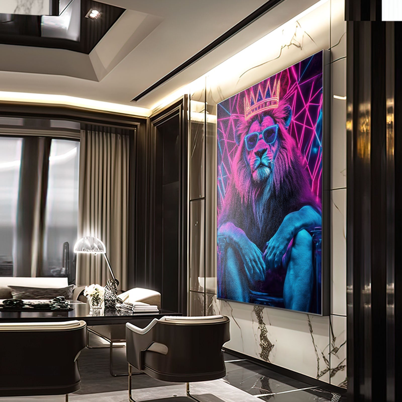 Lion With Crown Wall Art