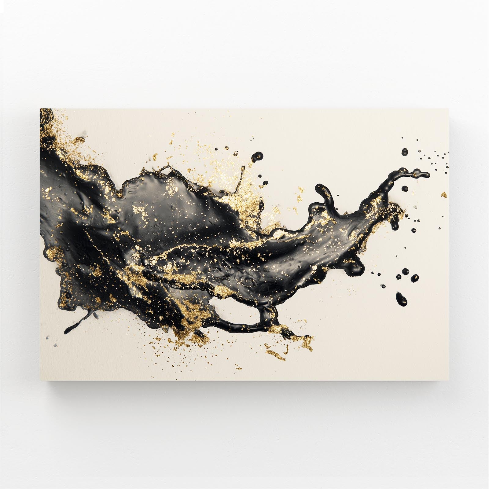 Liquid Ink Burst Gold Wall Art – canvas print on white background
