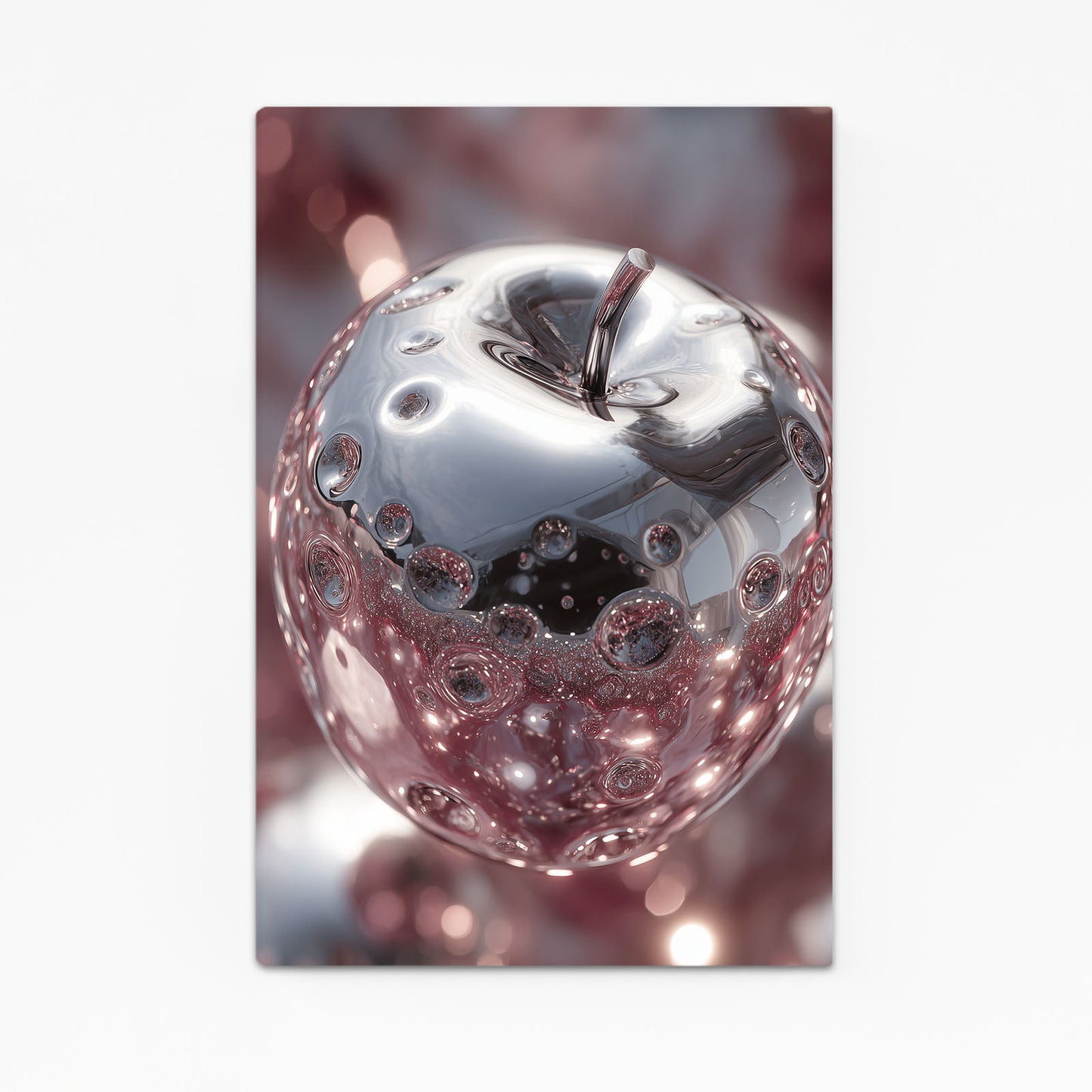 Liquid Silver Apple Wall Art – liquid silver apple canvas print