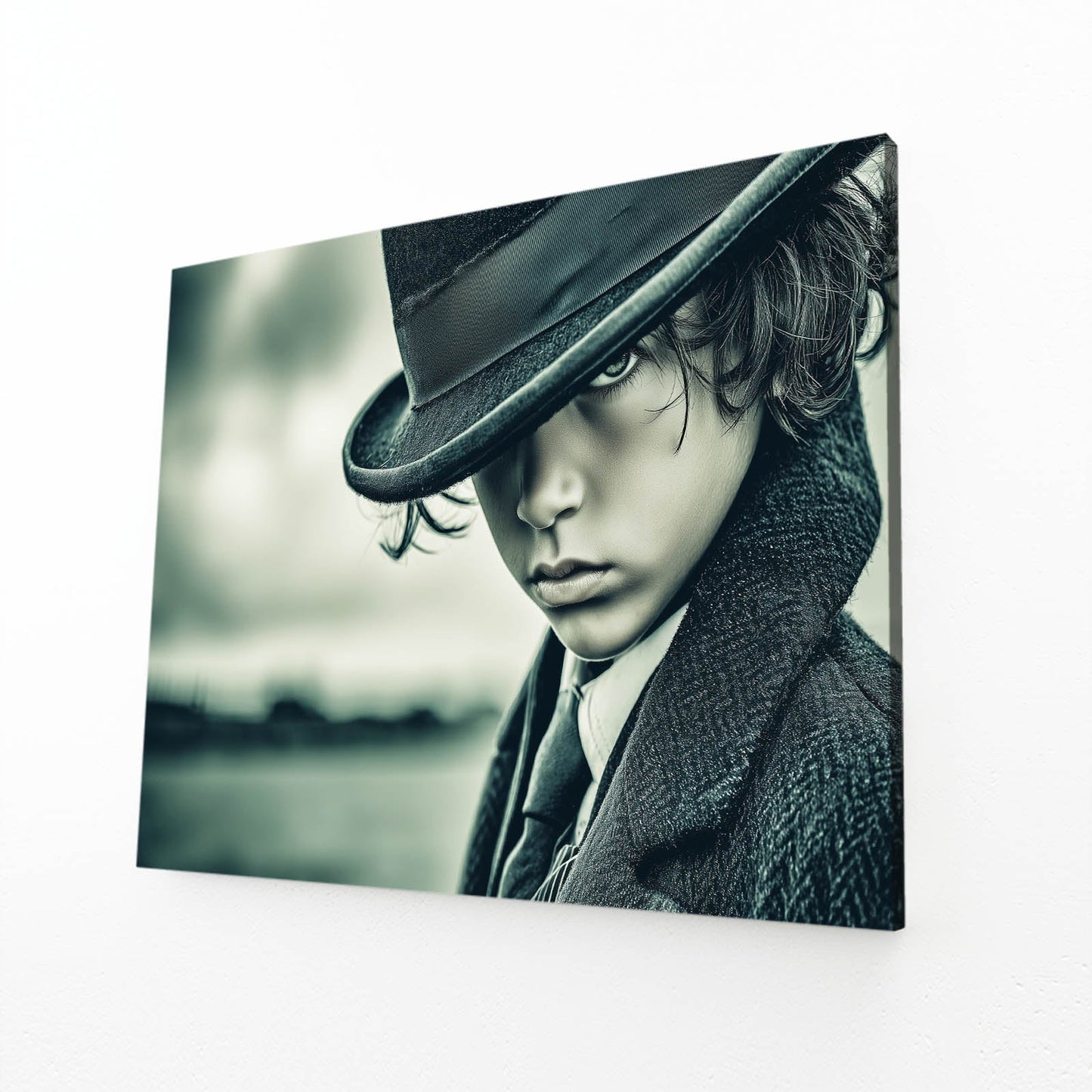 Little Detective Vintage Photography Prints – angled canvas view on white background