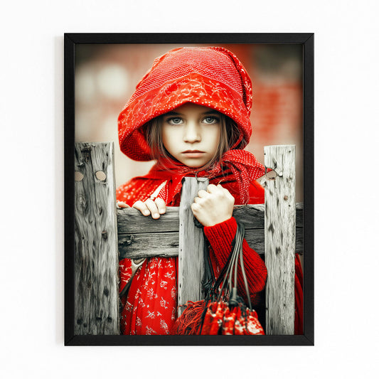 Little Red Hood Photography Print – canvas print on white background