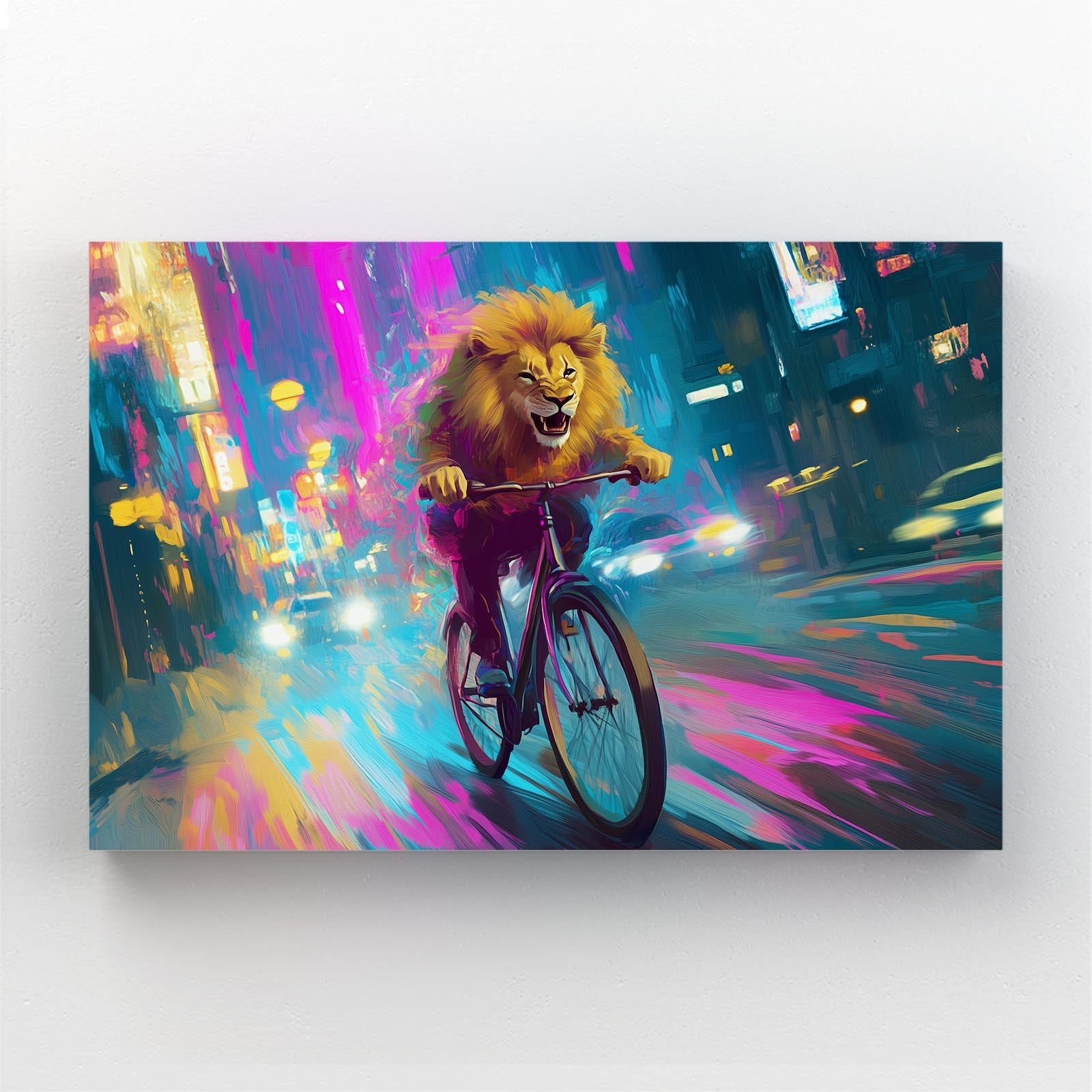 Lively Lion Biker Wall Art