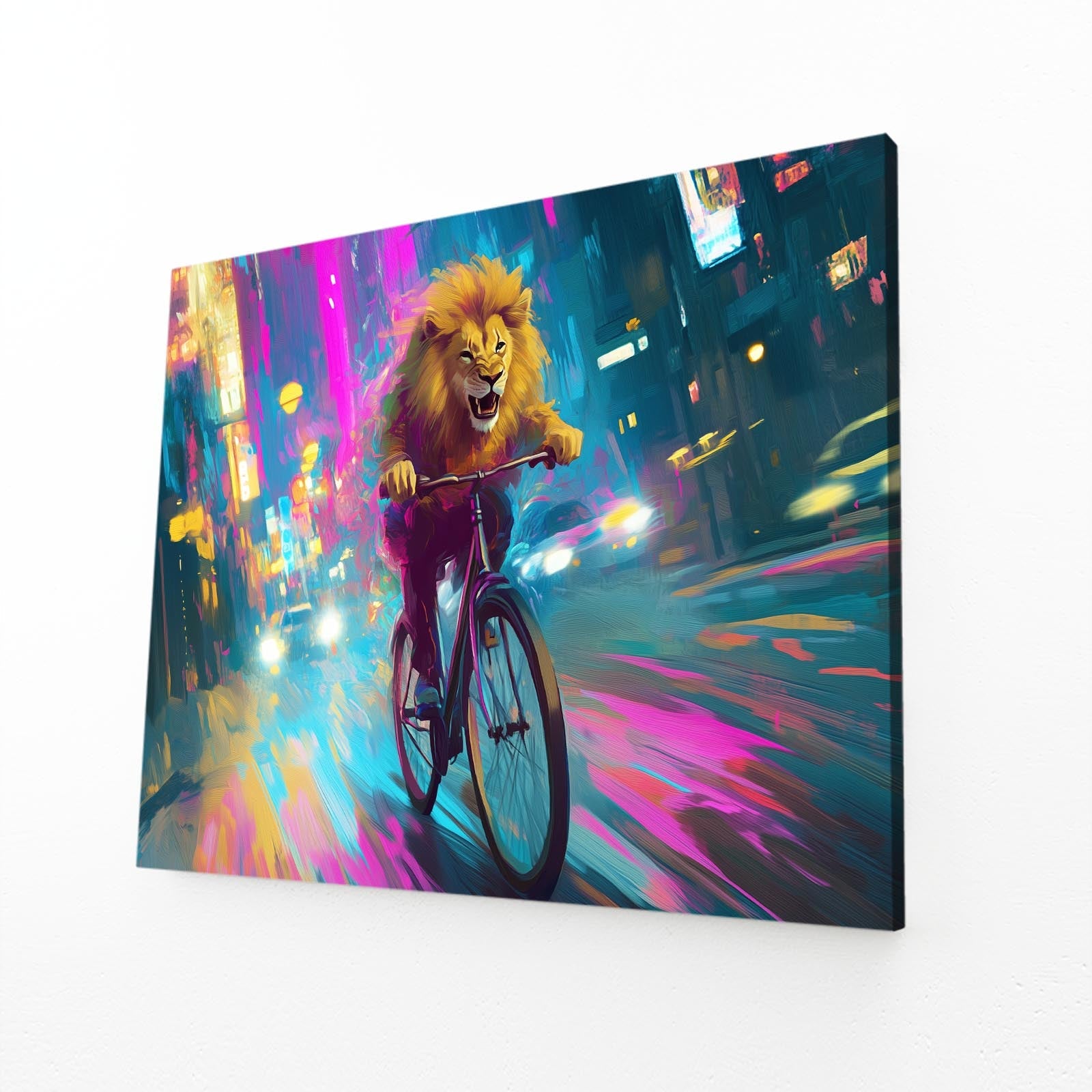 Lively Lion Biker Wall Art