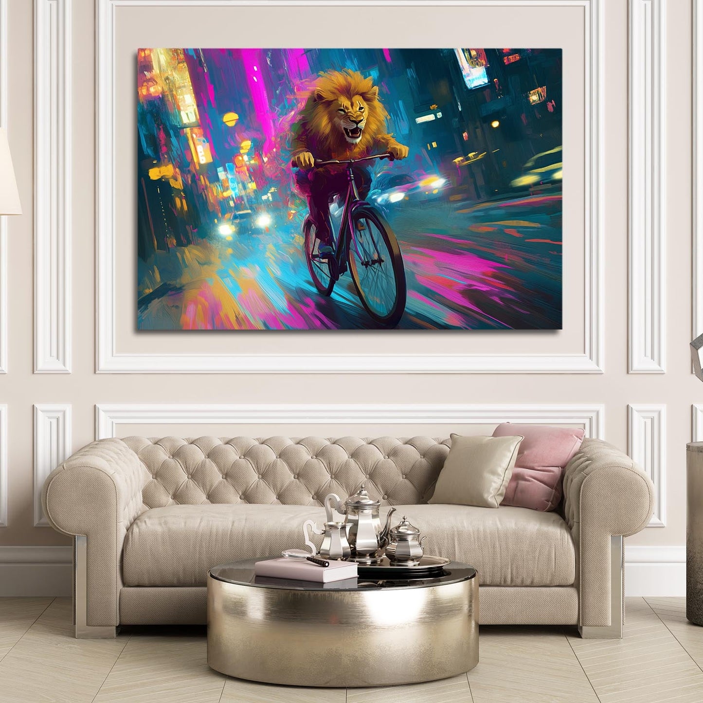 Lively Lion Biker Wall Art