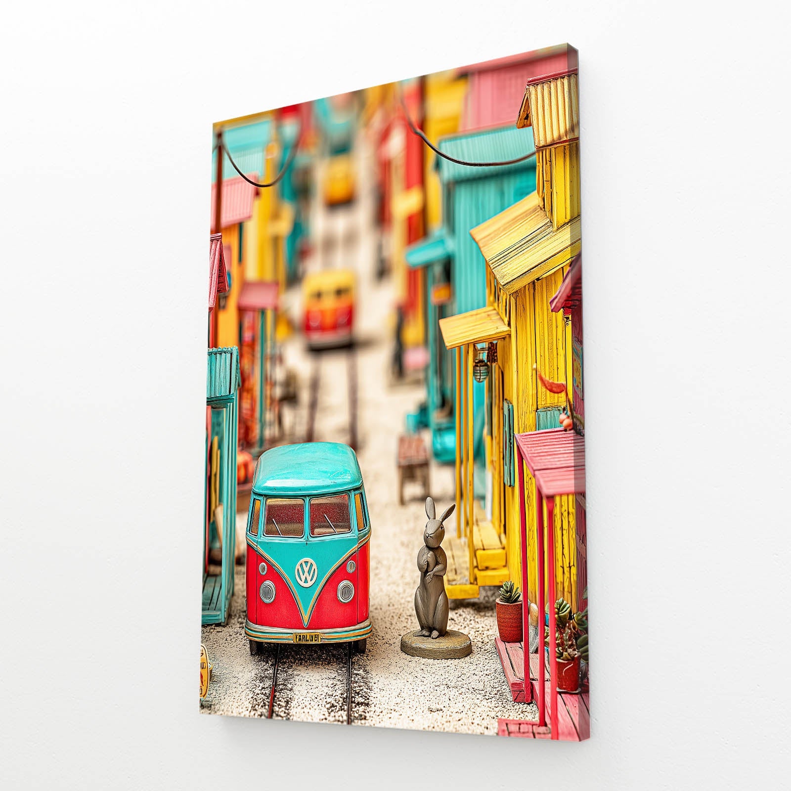 Living Bunny Art – angled canvas view on white background