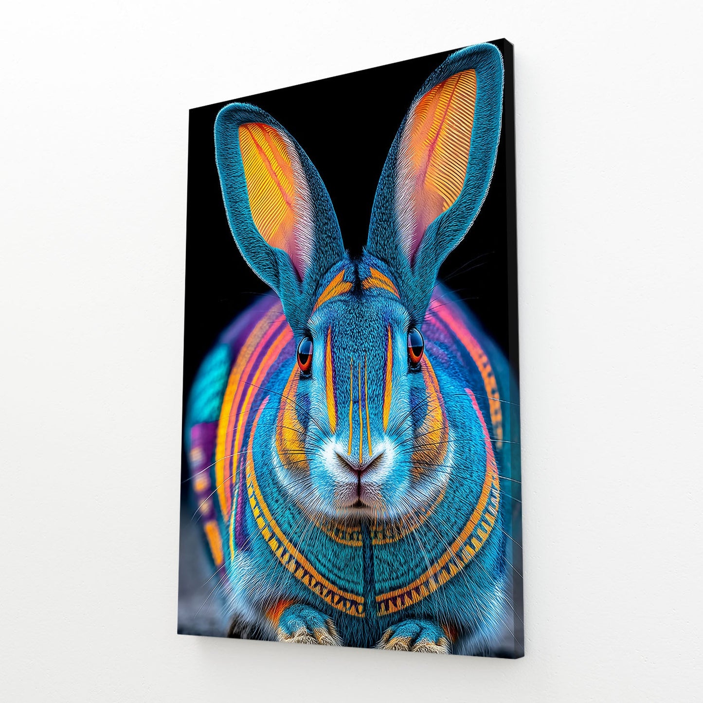 Living Bunny Wall Art – angled canvas view on white background
