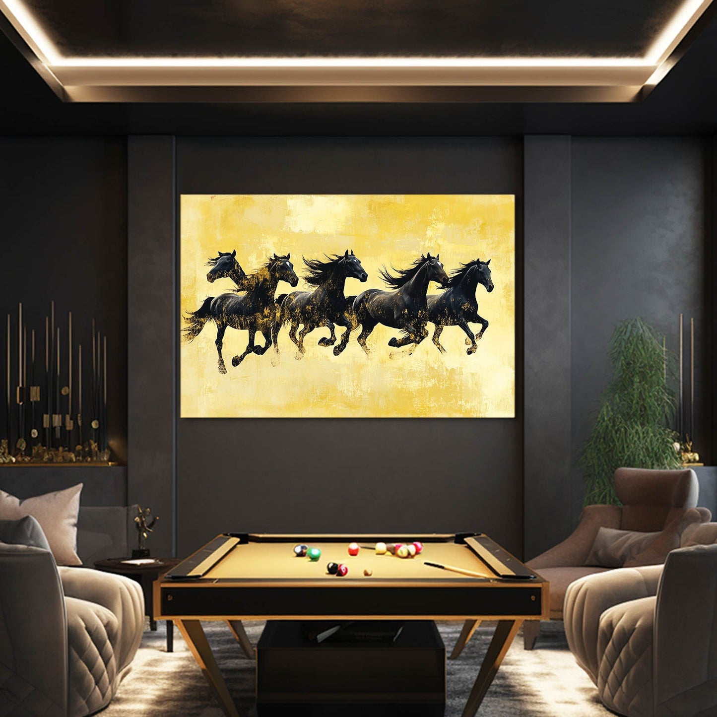 Living Horse Wall Art – angled canvas view on white background