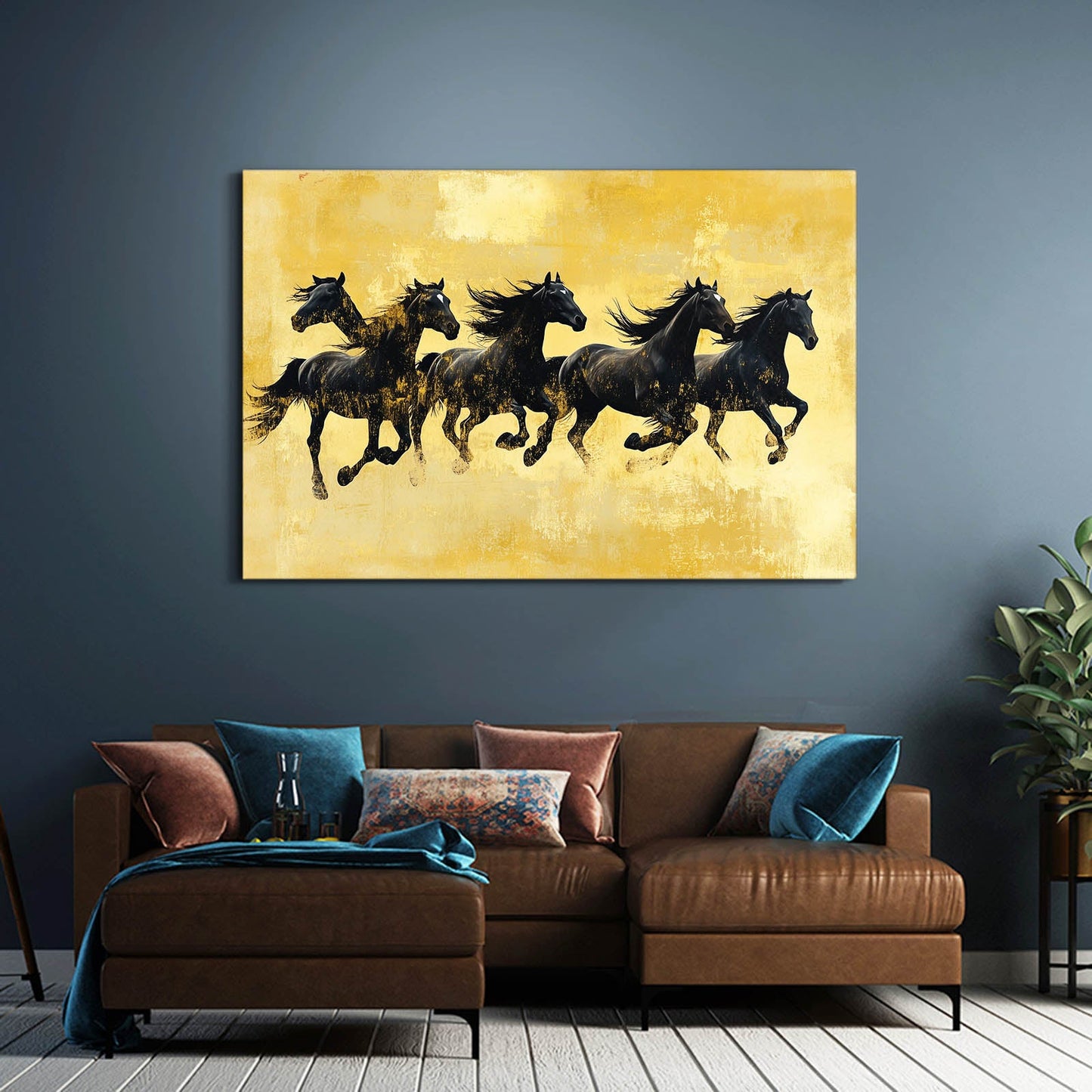 Living Horse Wall Art – angled canvas view on white background
