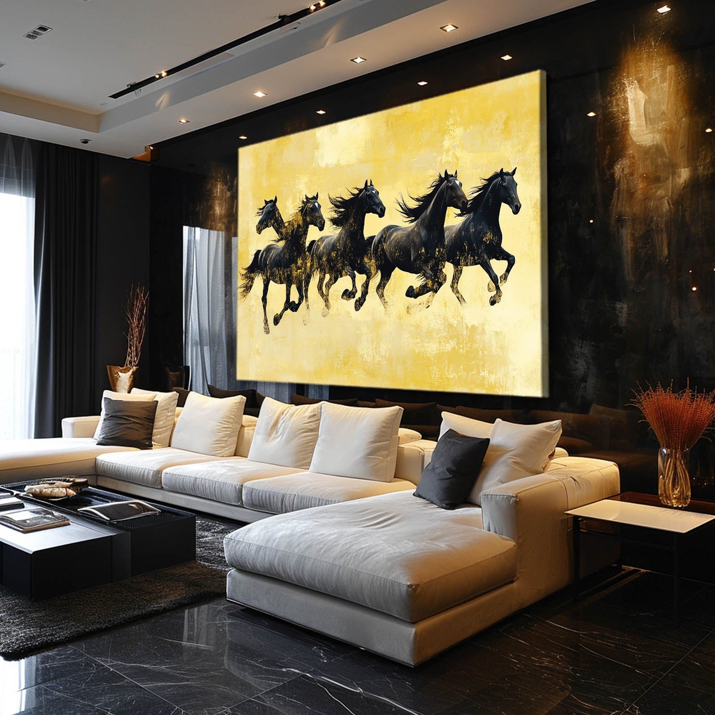 Living Horse Wall Art – angled canvas view on white background