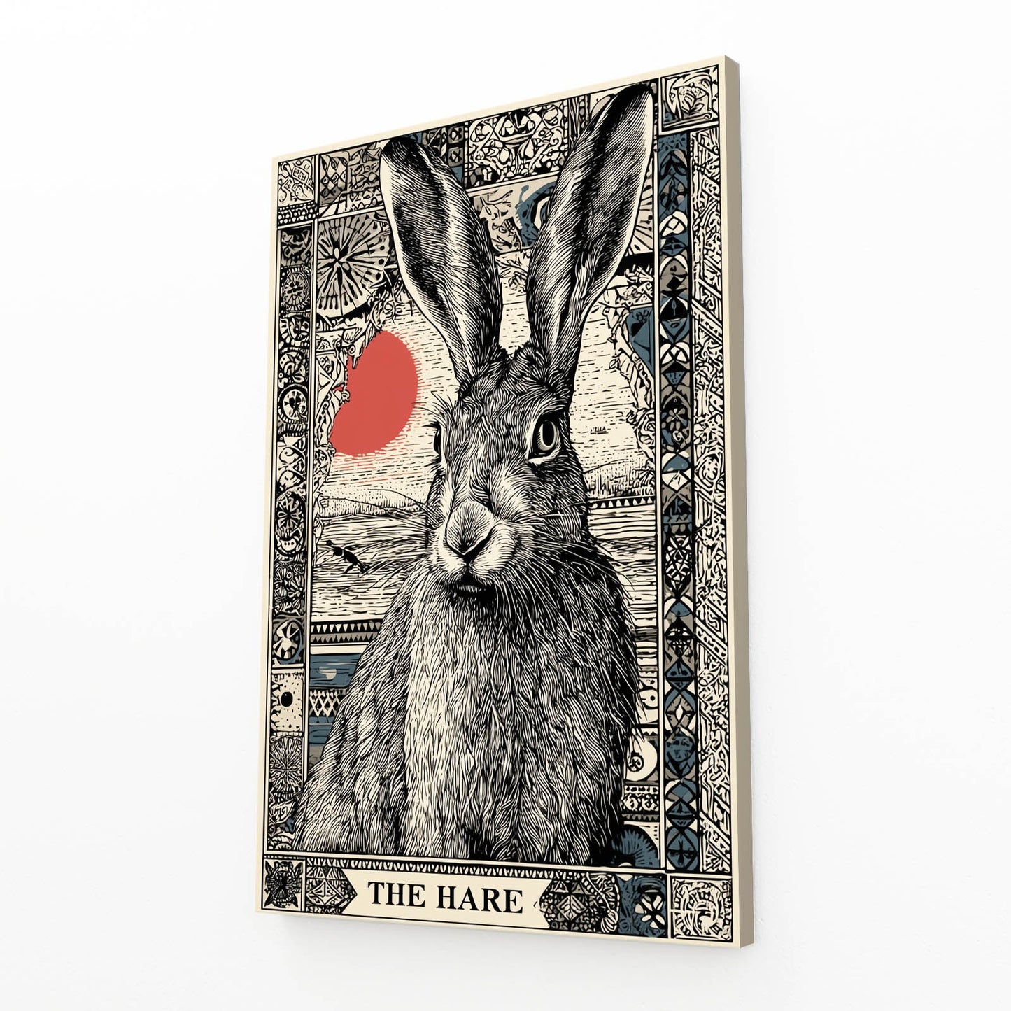 Living Rabbit Art – angled canvas view on white background