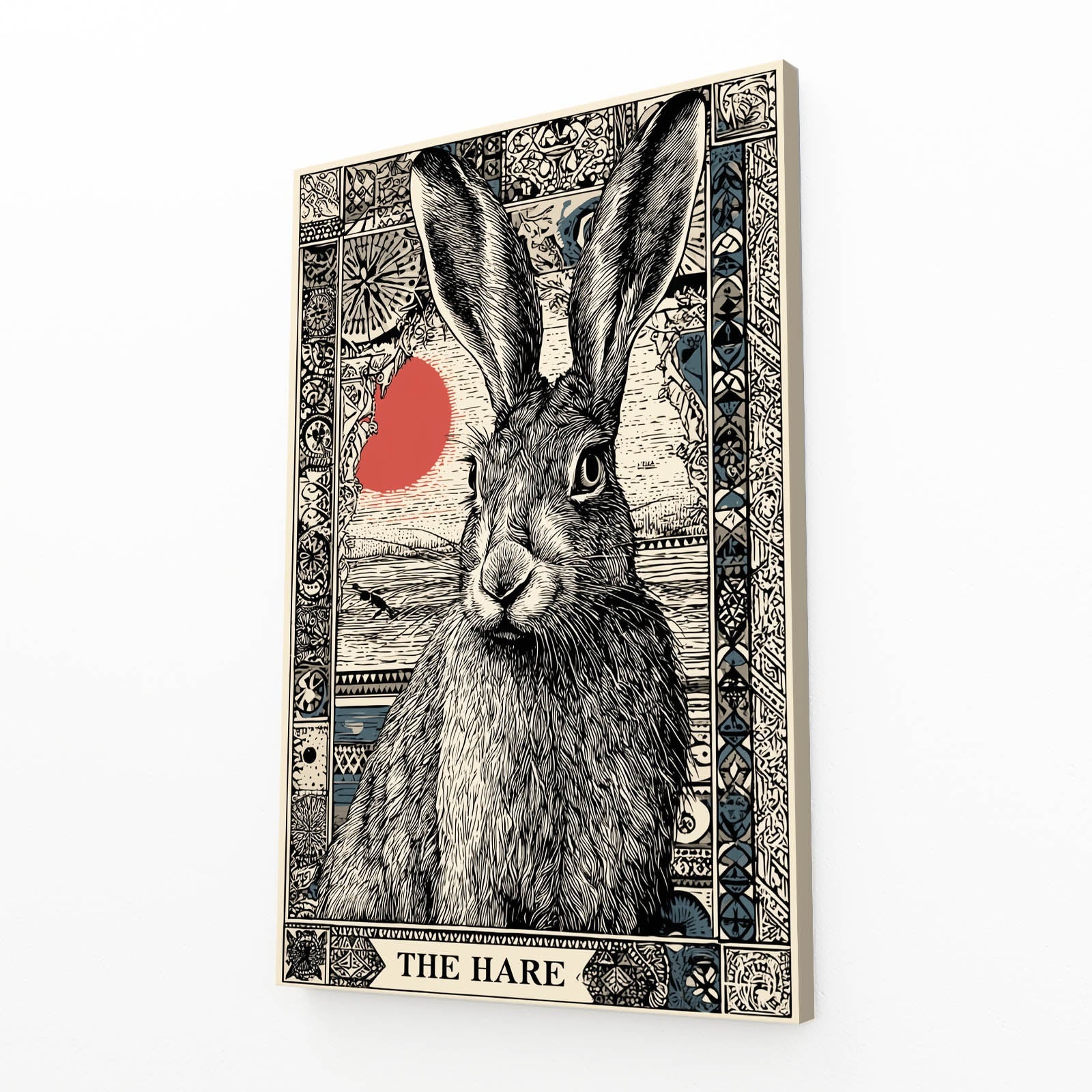 Living Rabbit Art – angled canvas view on white background