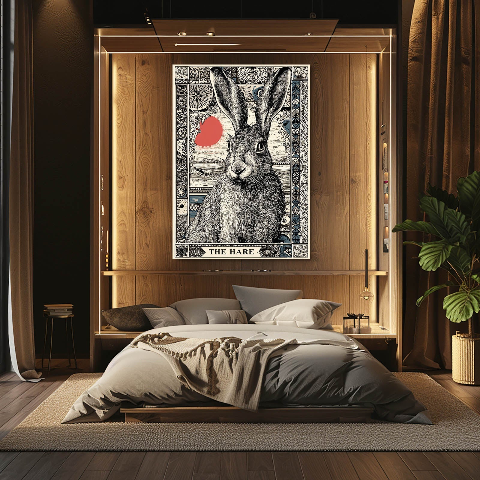 Living Rabbit Art – angled canvas view on white background