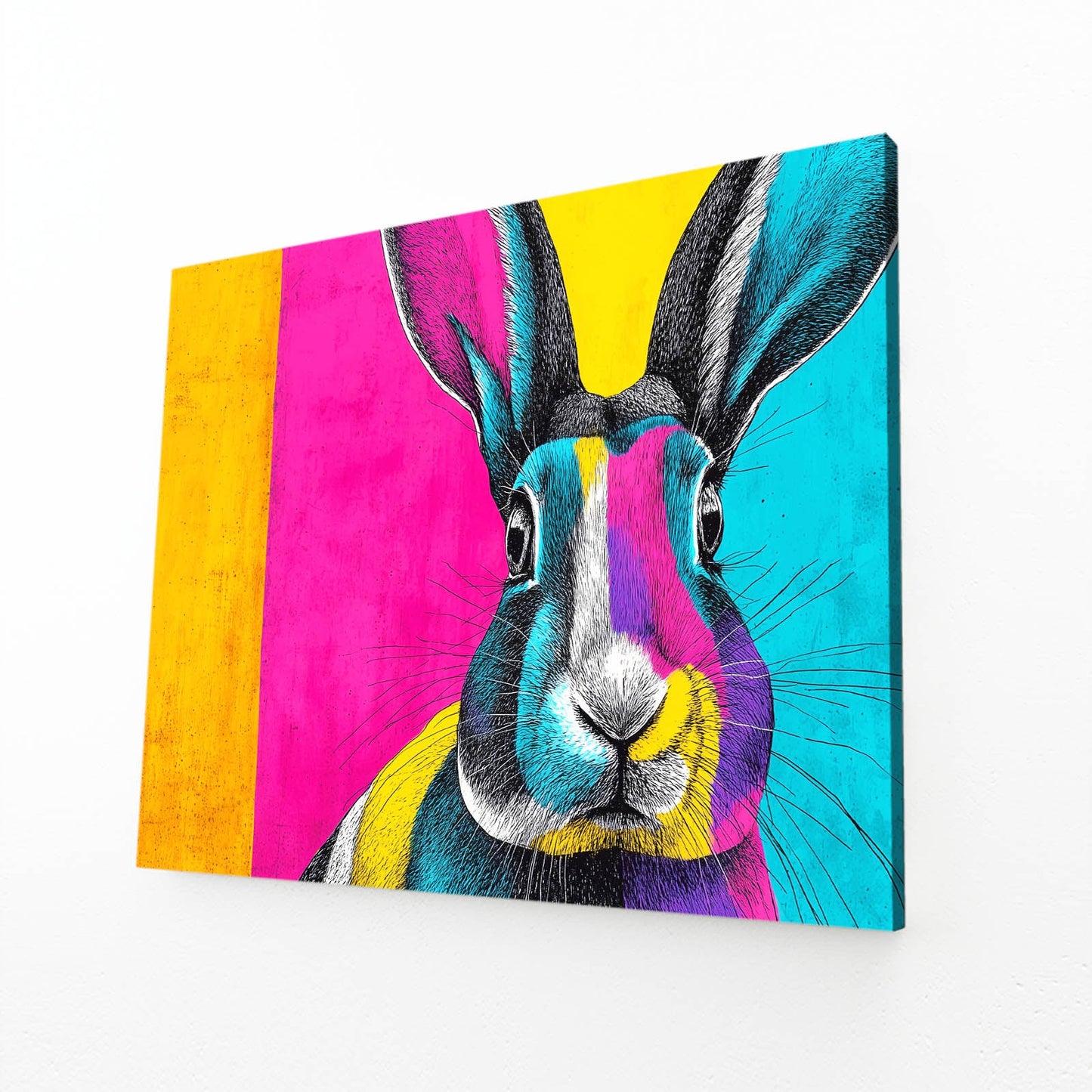 Living Rabbit Canvas Art – angled canvas view on white background