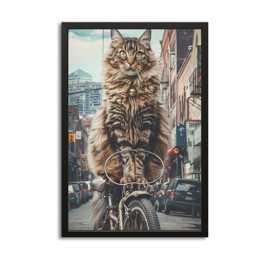 Urban Balance Cat Wall Art – canvas print on white background